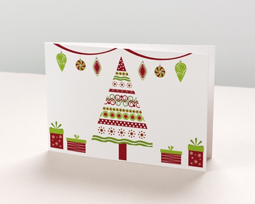 Sapin et Cadeaux originaux Carte de vœux particulier - Sapin et Cadeaux originaux