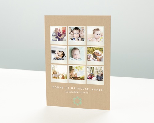 Multi-polaroïd Carte de vœux particulier - Multi-polaroïd