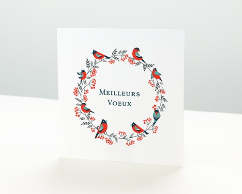 Couronne de Noël Carte de voeux entreprise - Couronne de Noël