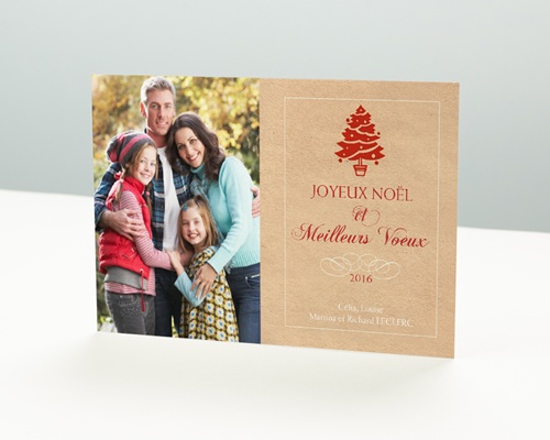 Empreinte noël Carte de vœux particulier - Empreinte noël