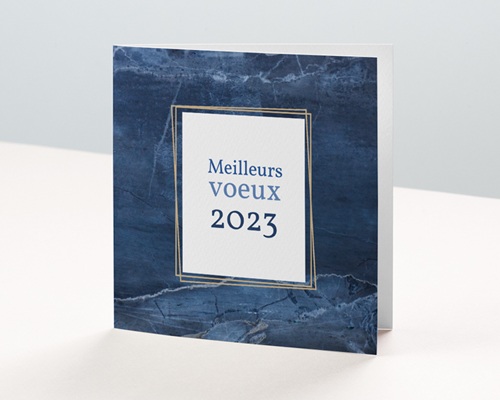 Marbre bleu Doré Carte de voeux entreprise - Marbre bleu Doré