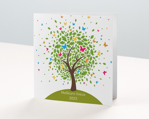 Arbre à papillons Carte de voeux entreprise - Arbre à papillons