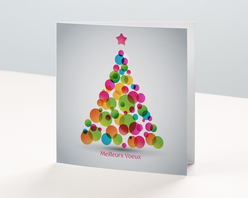 Sapin en couleurs Carte de voeux entreprise - Sapin en couleurs
