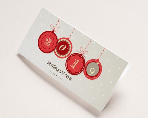Boules de Noel Carte de voeux entreprise - Boules de Noel