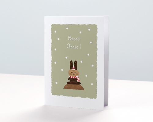 Lapinou de Noël Carte de vœux particulier - Lapinou de Noël